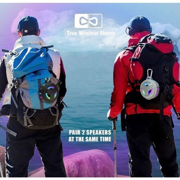 EBODA - NWT - Waterproof Portable Bluetooth Speaker/Black w/LED Lighting Effects - Picture 13 of 14